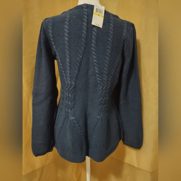 NWT (never worn) Women's CUPIO pullover navy sweater. Size Medium - Picture 3 of 5